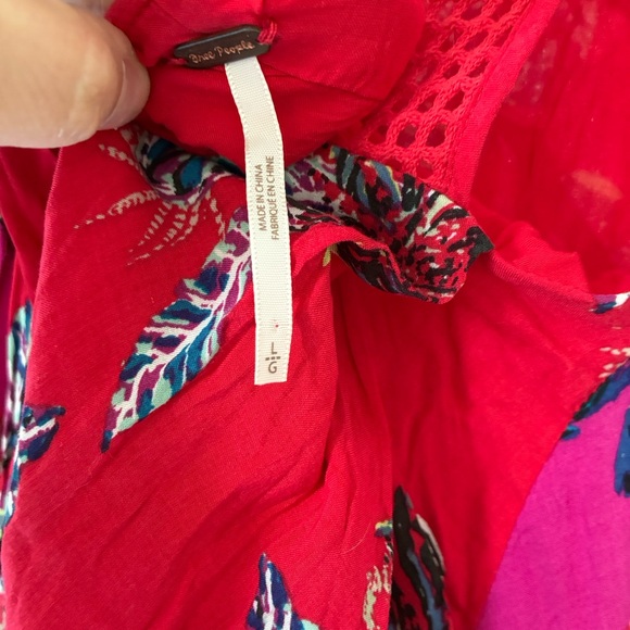 FREE PEOPLE Thought I was dreaming criss cross mini floral dress large - Picture 5 of 13